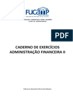 caderno de exercícios administração financeira ii - Banco