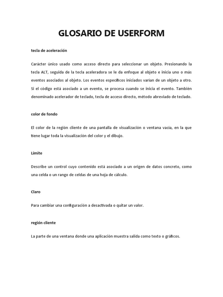 Glosario de userform pdf color ventana inform tica 