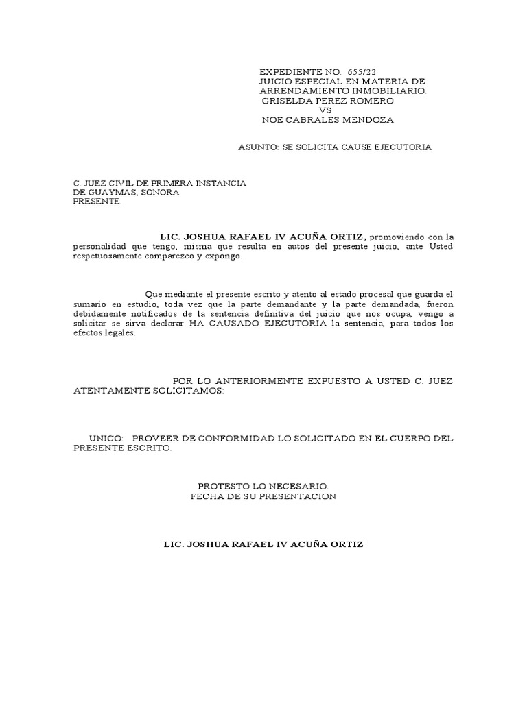 Cause Ejecutoria | PDF
