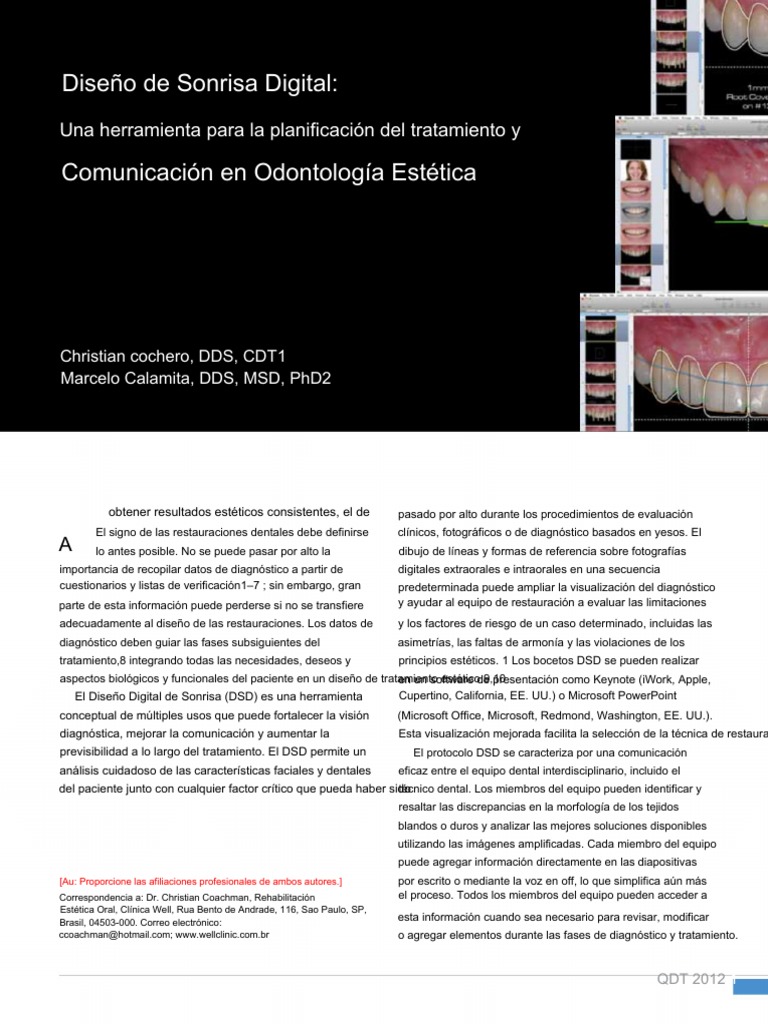 Diseño Digital de Sonrisa en Odontología | PDF | Odontología | Diseño