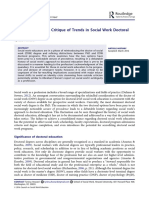 PHD Versus DSW: A Critique of Trends in Social Work Doctoral Education