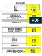 Tabela Botox - Ácido Hialurônico PDF