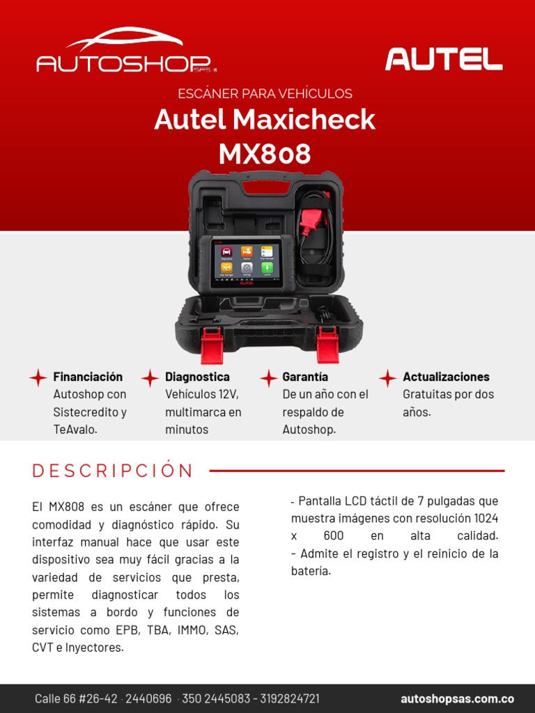 Autel Maxicheck MX808 | PDF | Informática | Ingeniería Informática