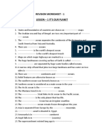 Revision Worksheet - 1 Lesson - 1 It'S Our Planet: Fill in The Blanks