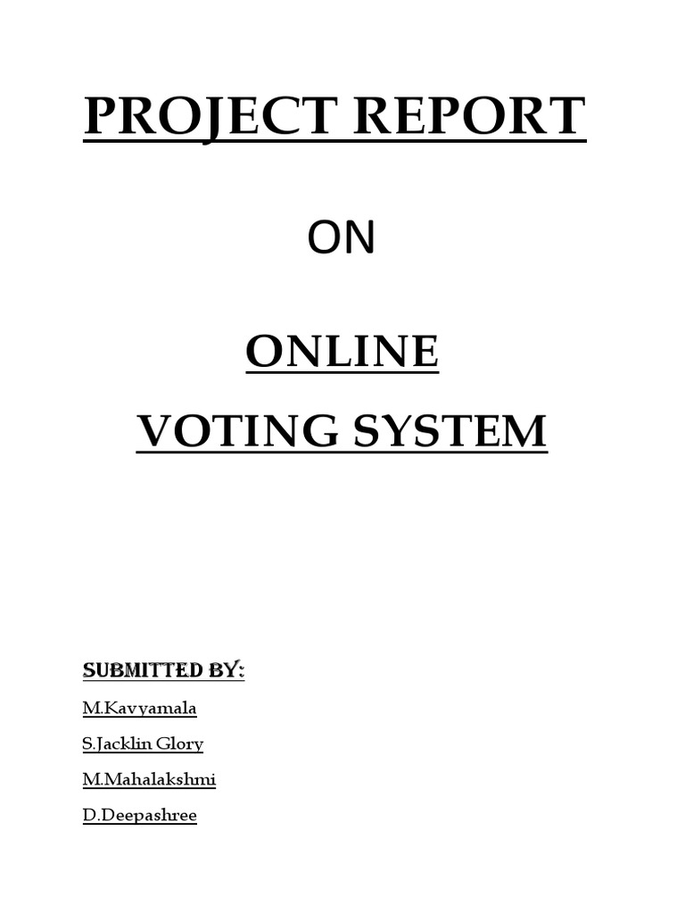 Online Voting System Project Report | PDF