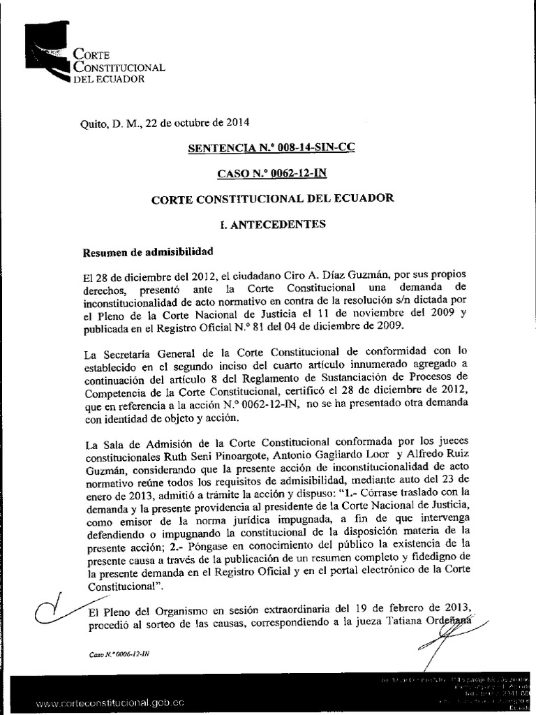 Inconstitucionalidad por triple reiteración | PDF | Caso de ley ...