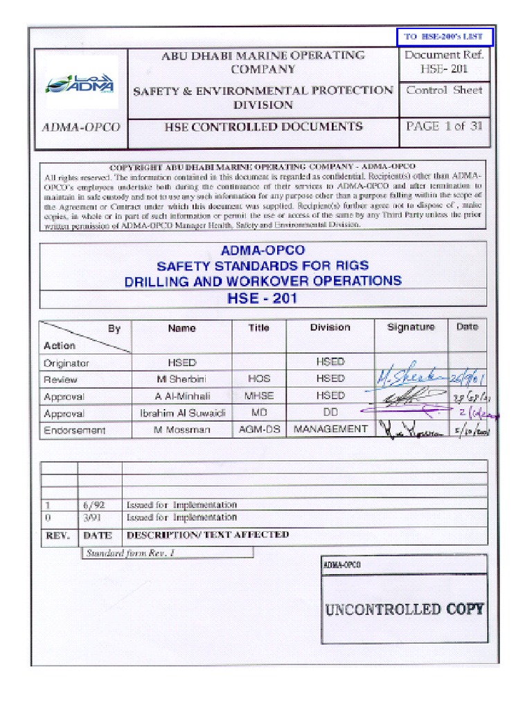 HSE Standards for Drilling Operations | PDF | Risk | Pump