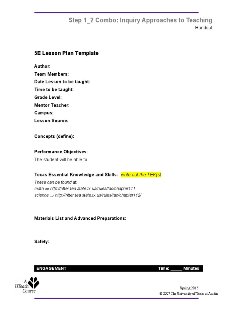 S2023 5E+Lesson+Plan+ | PDF | Lesson Plan | Teachers