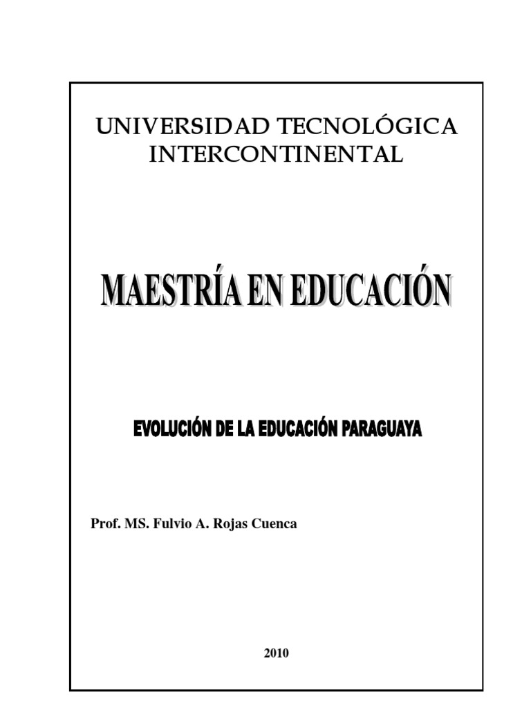 Evolución de la Educación Paraguaya | PDF | Sociedad de jesus | Paraguay