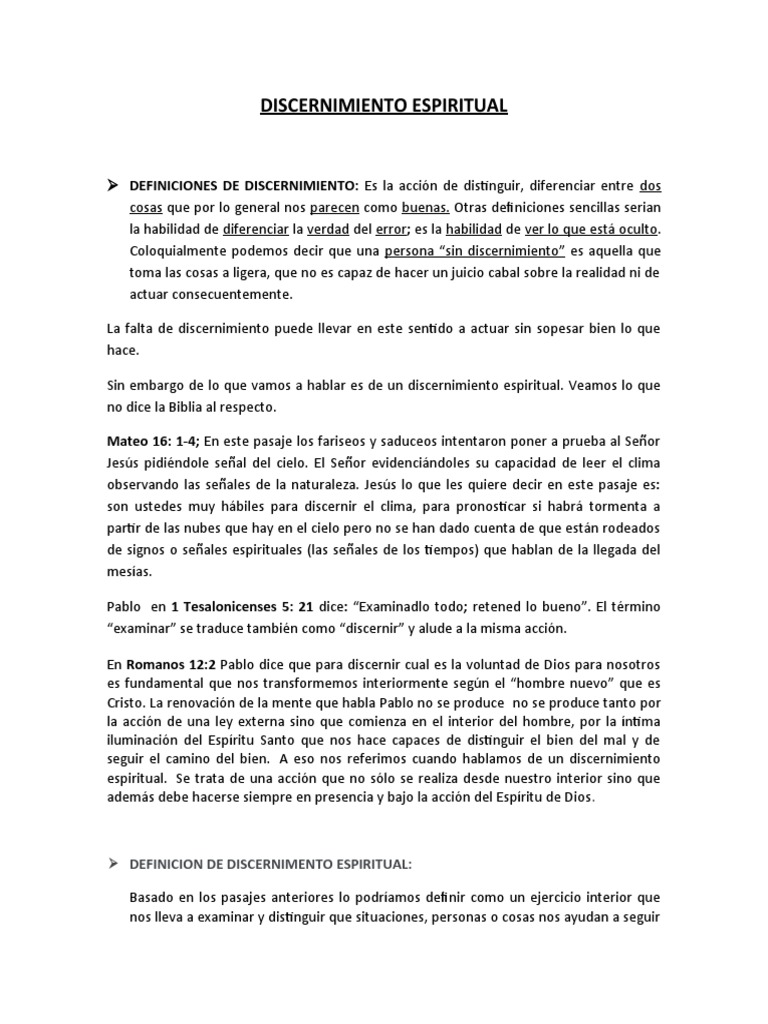 Discernimiento Espiritual en la Fe | PDF | espíritu Santo | Dios
