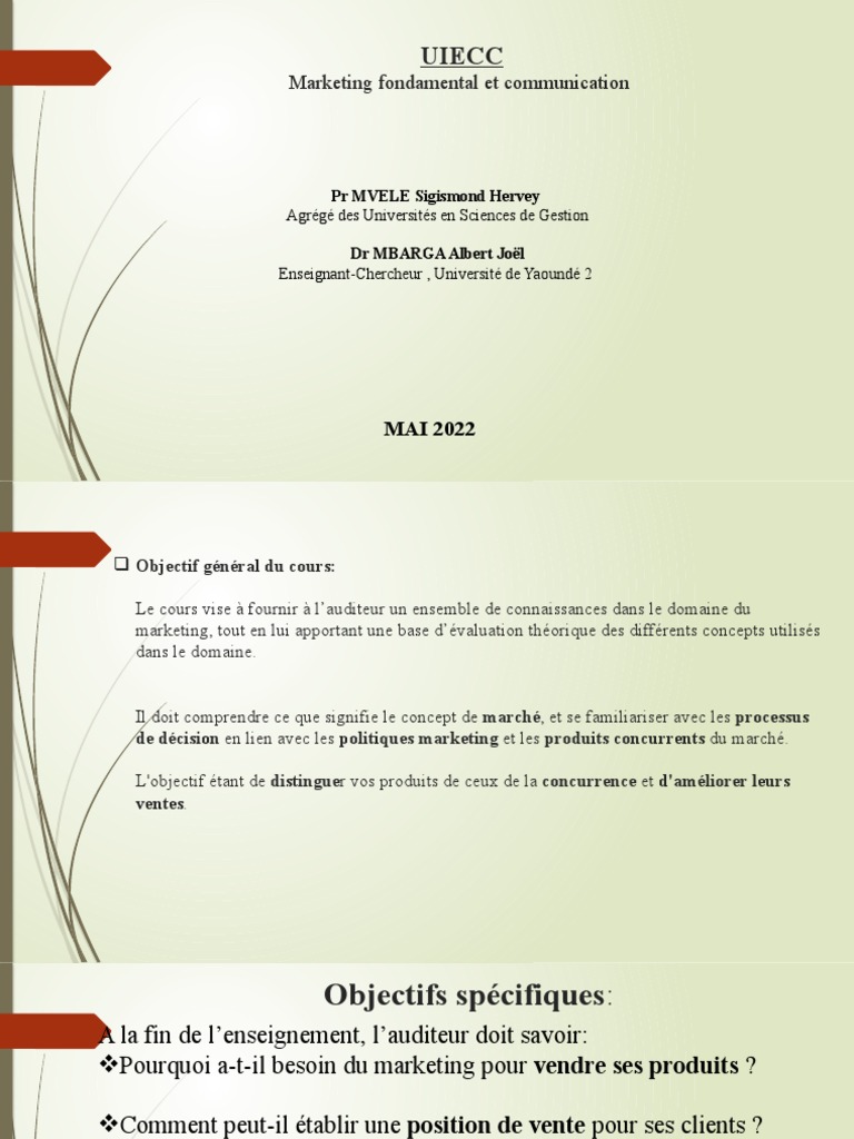 Marketing Fondamental et Stratégies | PDF | Commercialisation ...