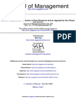 Journal of Management: Dynamic Capabilities: A Review of Past Research and An Agenda For The Future