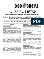 Periódico Oficial de Morelos con decretos y acuerdos gubernamentales