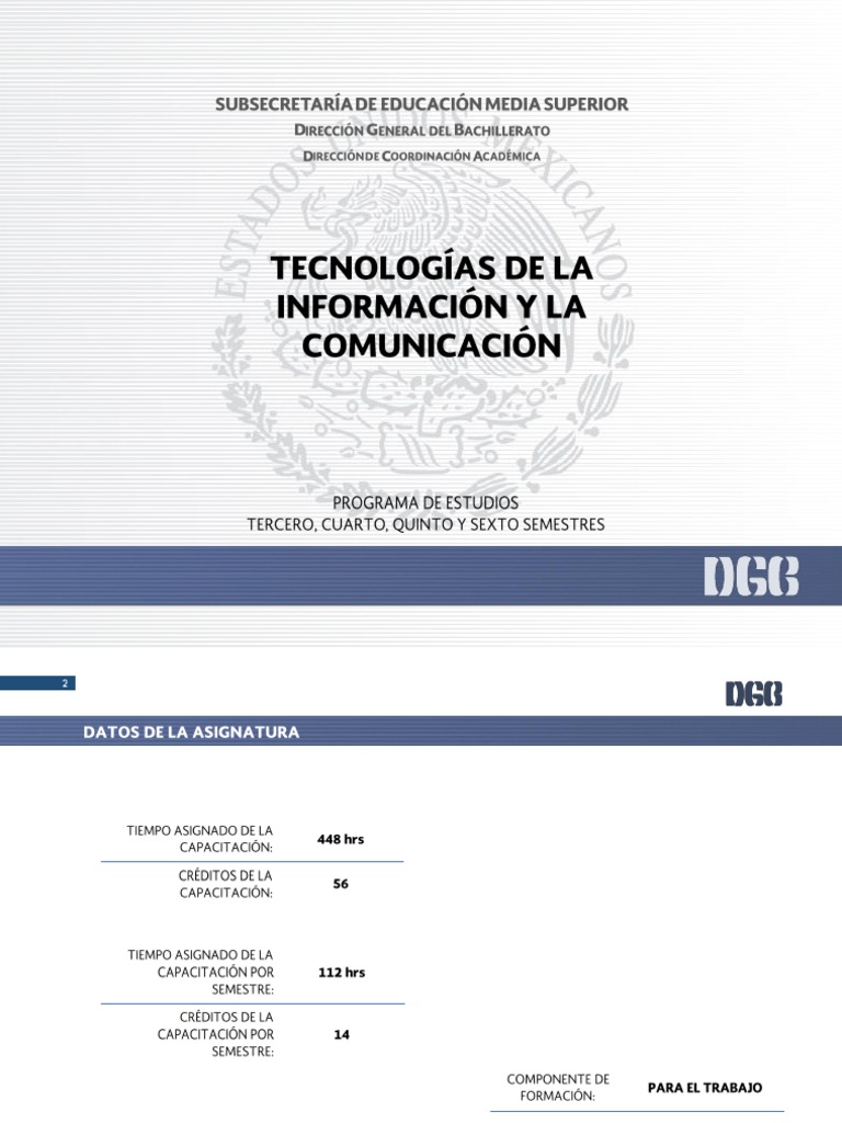 Programa de Estudio en TIC para Bachillerato | PDF | Tecnología de ...