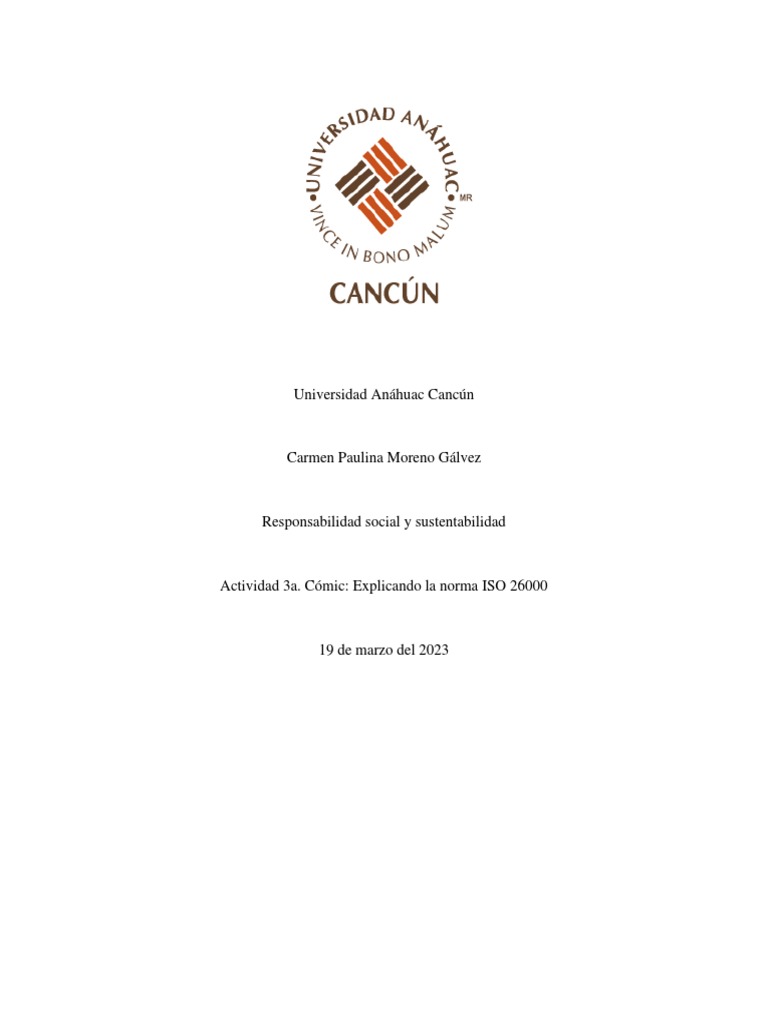 Actividad 3a. Cómic Explicando La Norma ISO 26000 Carmen Moreno PDF