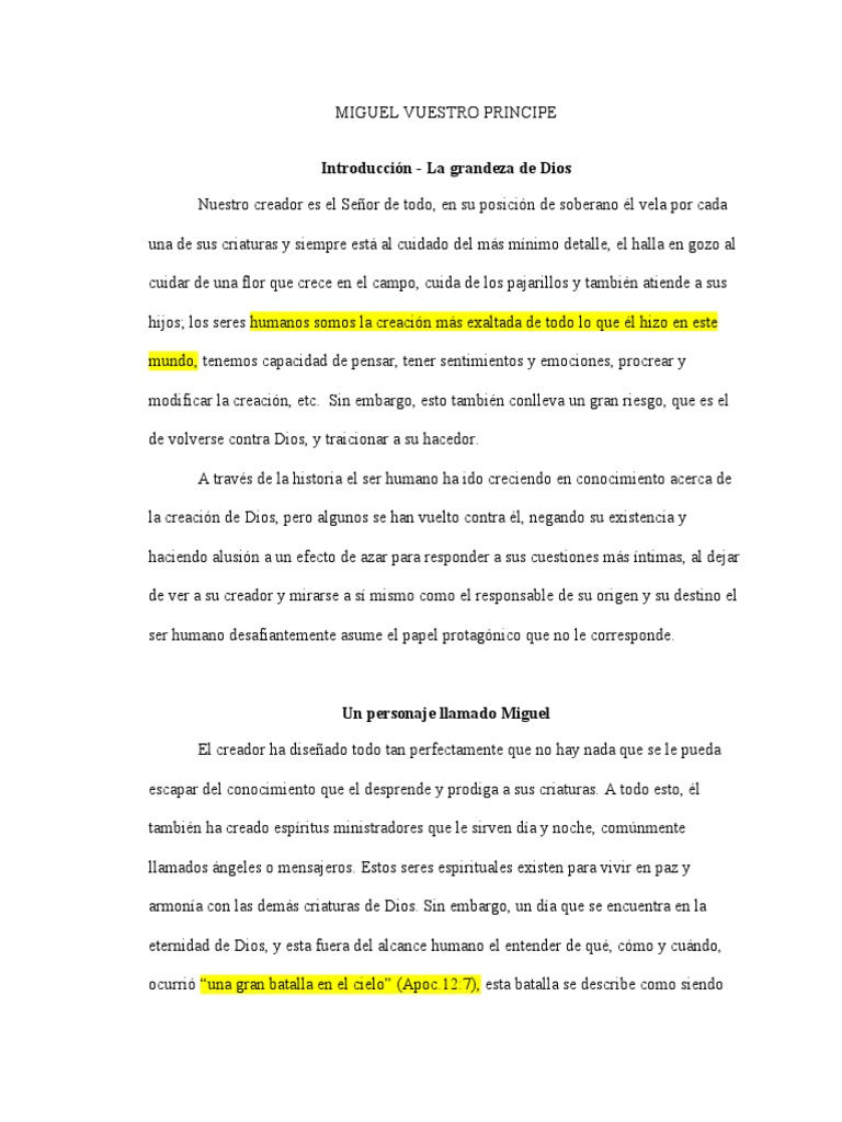 Miguel, el Gran Príncipe de Dios | PDF | Miguel (Arcángel) | Daniel ...