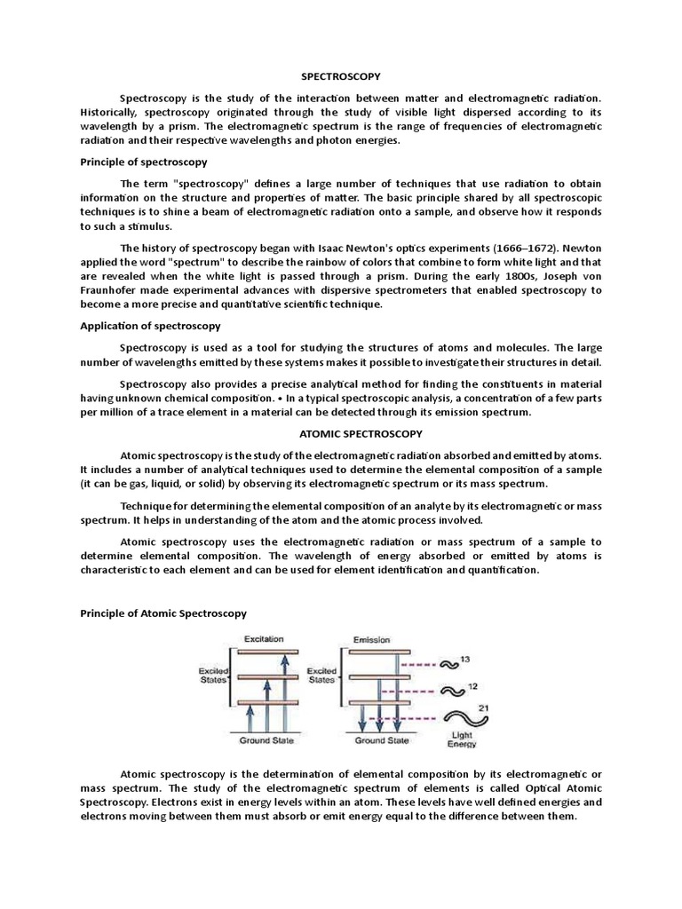Atomic Spectros PDF Mass Spectrometry Emission Spectrum