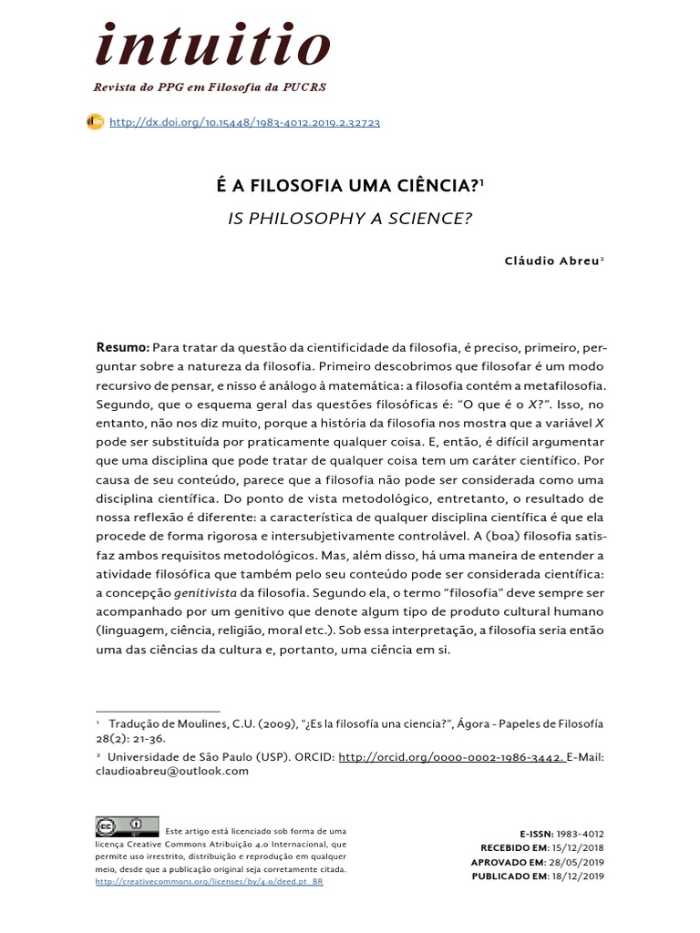 É A Filosofia Uma Ciência PDF | PDF | Science | Pensamento