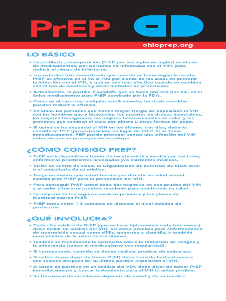 PrEP Pamphlet Spanish PDF VIH Medicare (Estados Unidos)