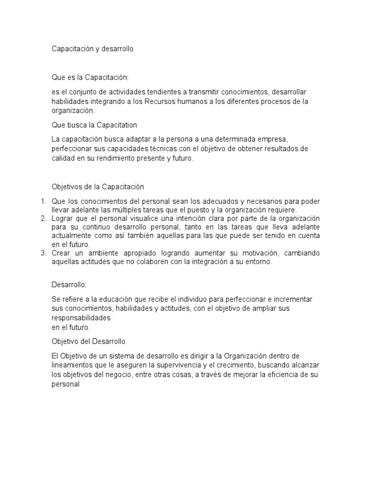 Importancia de la capacitación y el desarrollo del personal en las ...