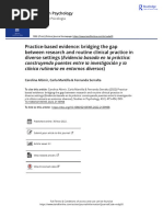 Practice Based Evidence Bridging The Gap Between Research and Routine Clinical Practice in Diverse Settings Evidencia Basada en La PR Ctica