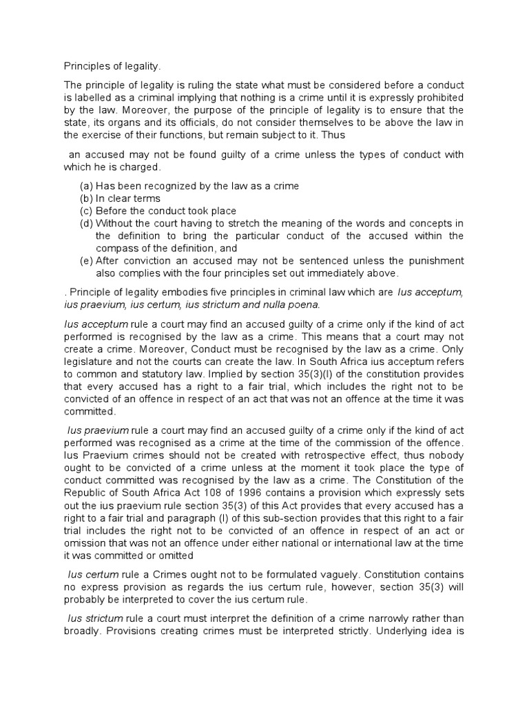 Principles of Legality | PDF | Crimes | Crime & Violence