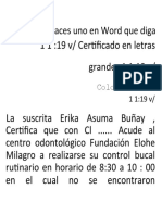 O Si No Haces Uno en Word Que Diga: Colocas 1 1:19 V