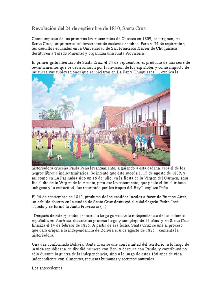 Revolucion de Santa Cruz | PDF | América del Sur