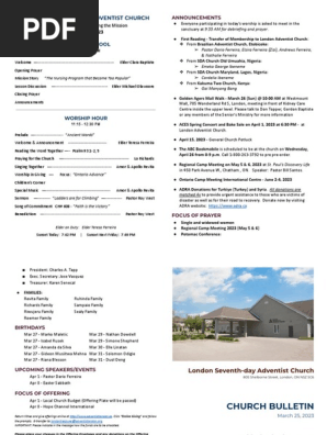 church bulletin - march 25 2023