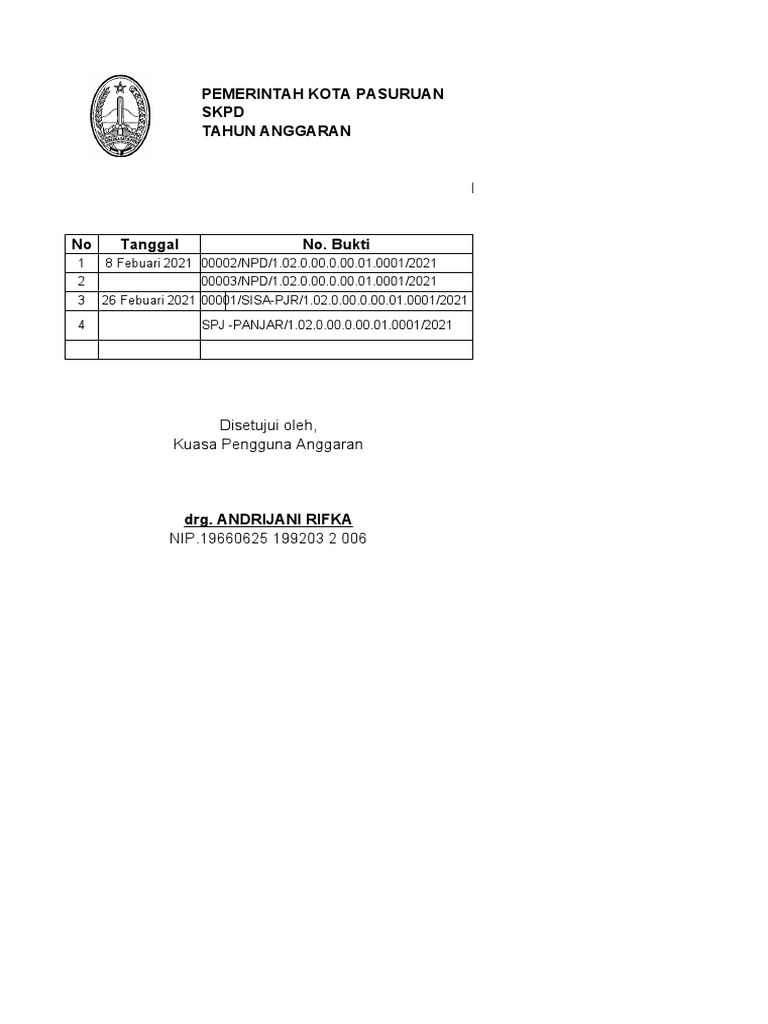Buku Pembantu Panjar Februari 2021 | PDF