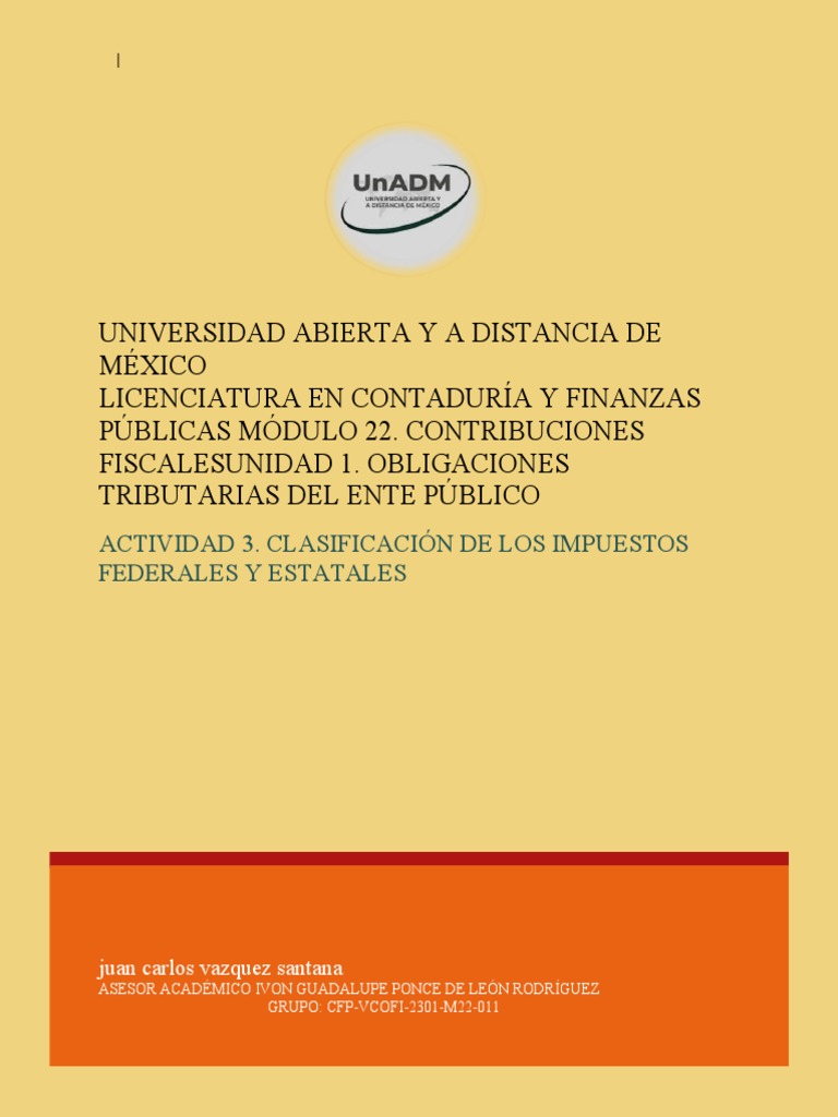 Clasificación de Impuestos Federales | PDF | Impuesto sobre la renta ...