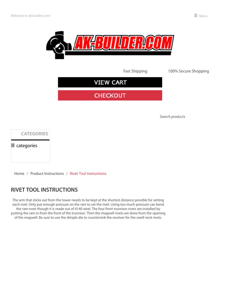 Product Instructions Rivet Tool Instructions PDF PDF Rivet