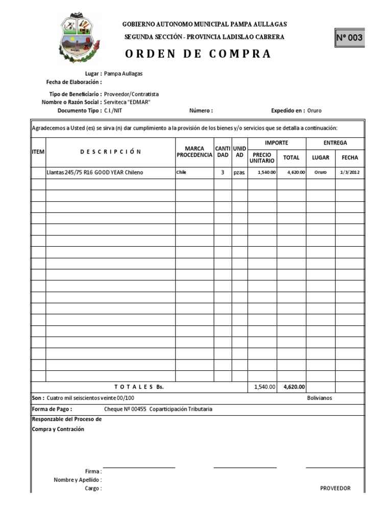 Orden de Compra | PDF