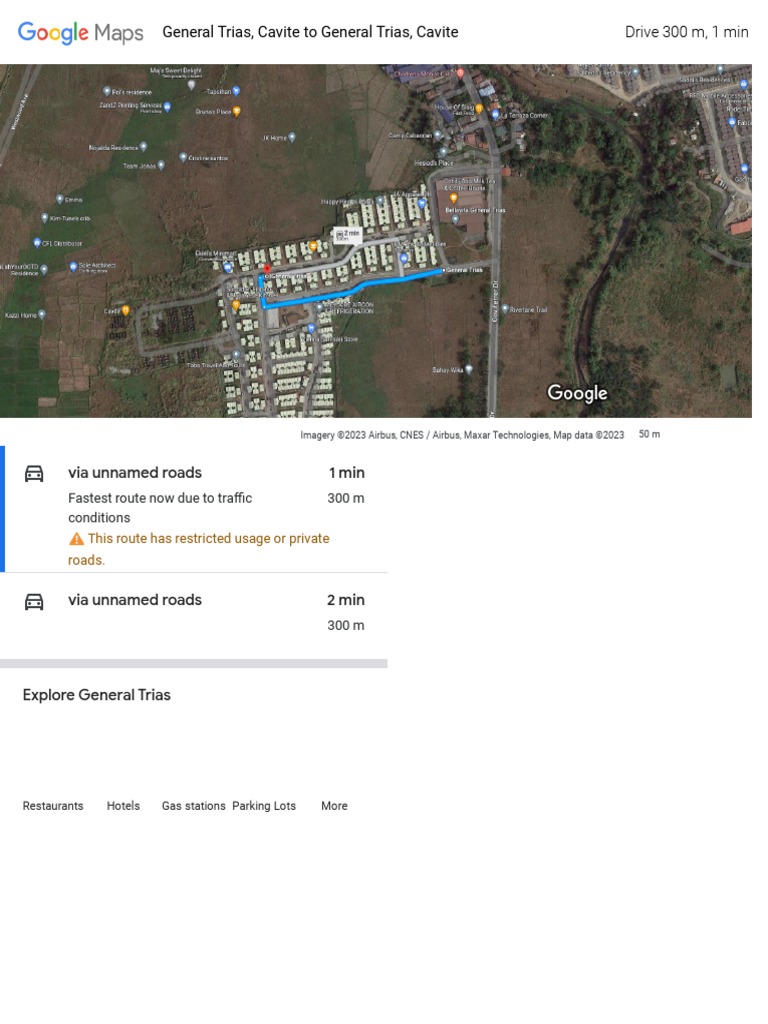 General Trias, Cavite To General Trias, Cavite Google Maps PDF