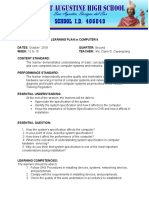 LEARNING PLAN in COMPUTER  October, 2019