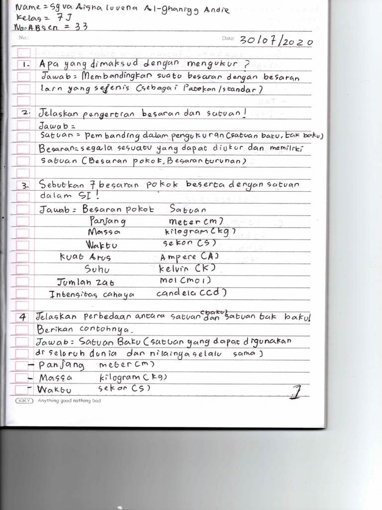 IPA Syfa Aisha Luvena Kelas 7J No 33 | PDF