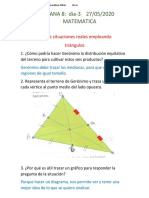 SEMANA 8: Dia-3 27/05/2020 Matematica: Representamos Situaciones Reales Empleando Triángulos