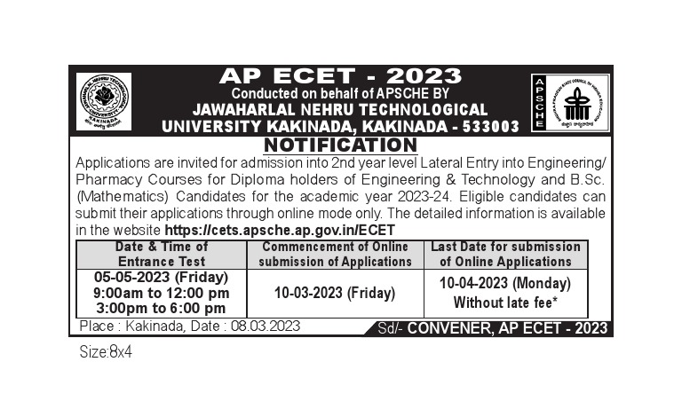 Short Notice AP E CET Posts | PDF | Science & Mathematics | Technology ...