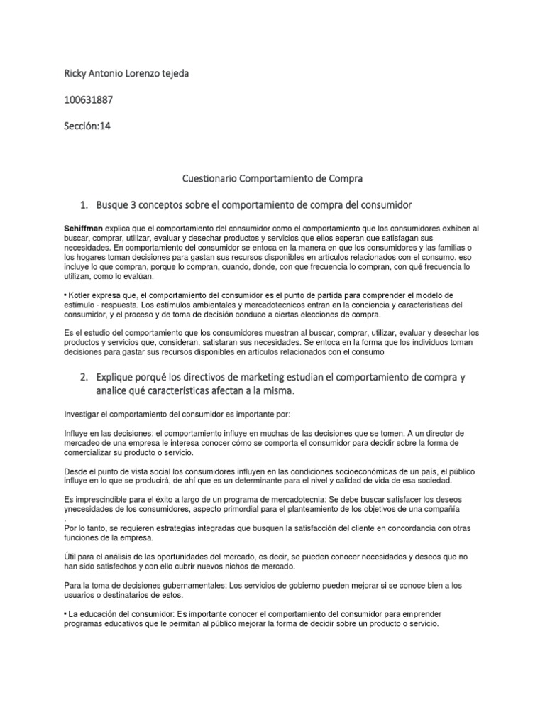 Tarea3 1 | PDF | Los consumidores | Comportamiento