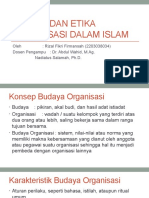 Budaya Dan Etika Organisasi Dalam Islam