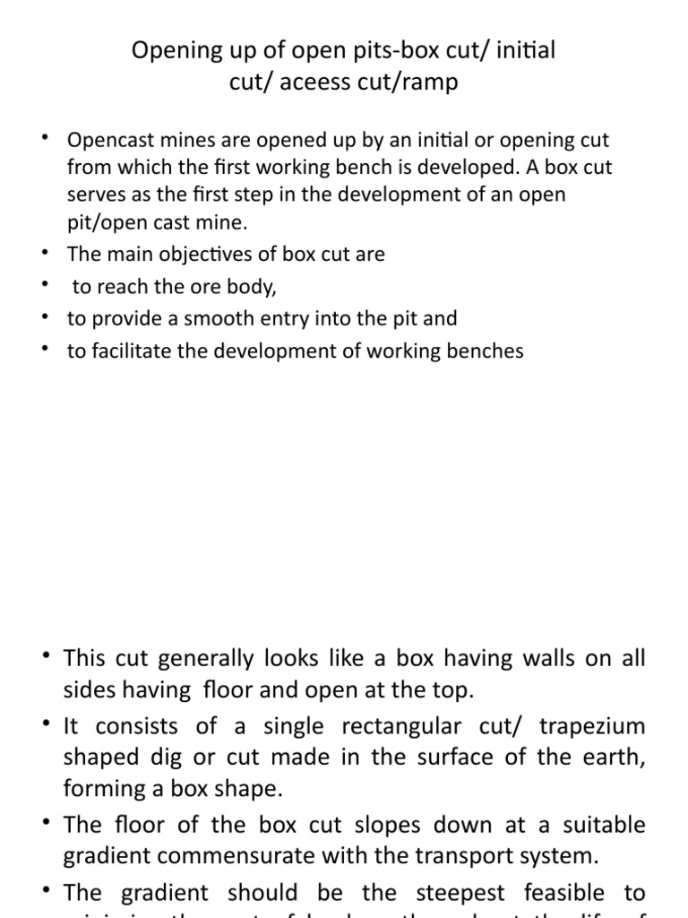 Drivage of Box Cut | PDF | Mining