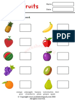 Fruits Worksheets Write The Correct Word PDF