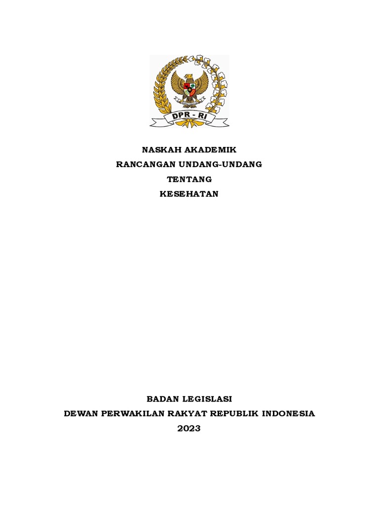 Naskah Akademik Ruu Kesehatan (08 Feb 2023) | PDF