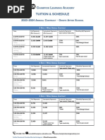 2023-2024 Onsite Champion After School Tuition Schedule and Policy 6 23 2022