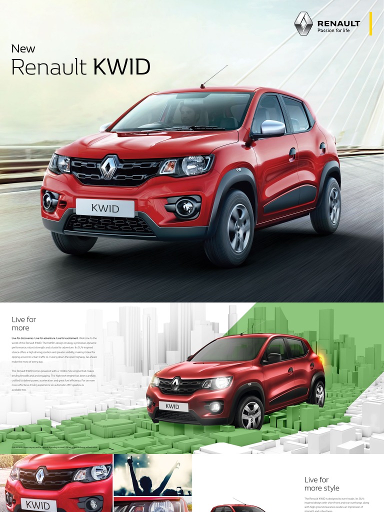 Renault KWID Brochure Mar2018 PDF Fuel Economy In Automobiles