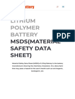 Lithium Polymer Battery MSDS (Material Safety Data Sheet)