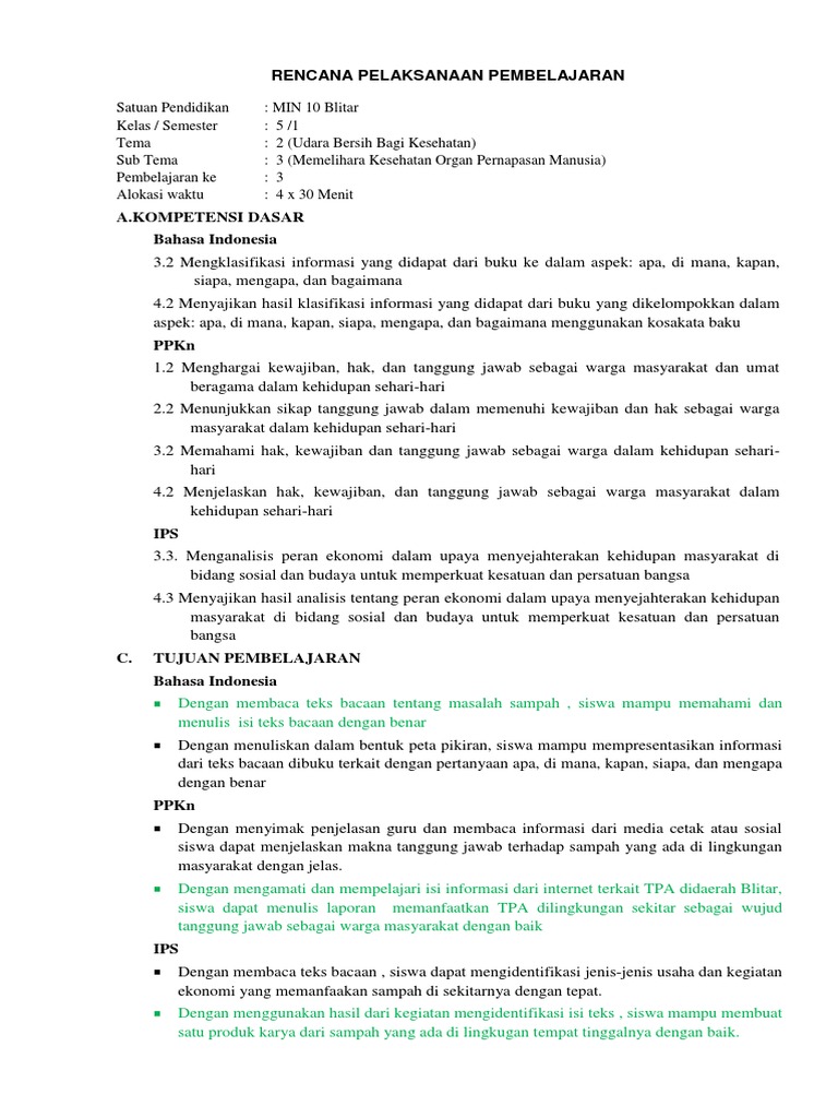 Contoh RPP | PDF
