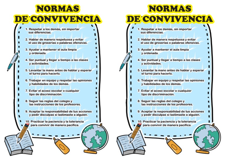 10 Normas para Convivencia Escolar | PDF | Crecimiento personal y ...