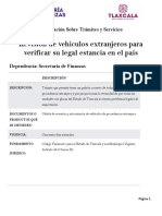 Revision de Vehiculos Extranjeros para Verificar Su Legal Estancia en El Pais