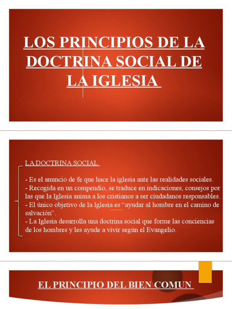 Principios de la Doctrina Social Iglesia | PDF | Bien común | Iglesia ...